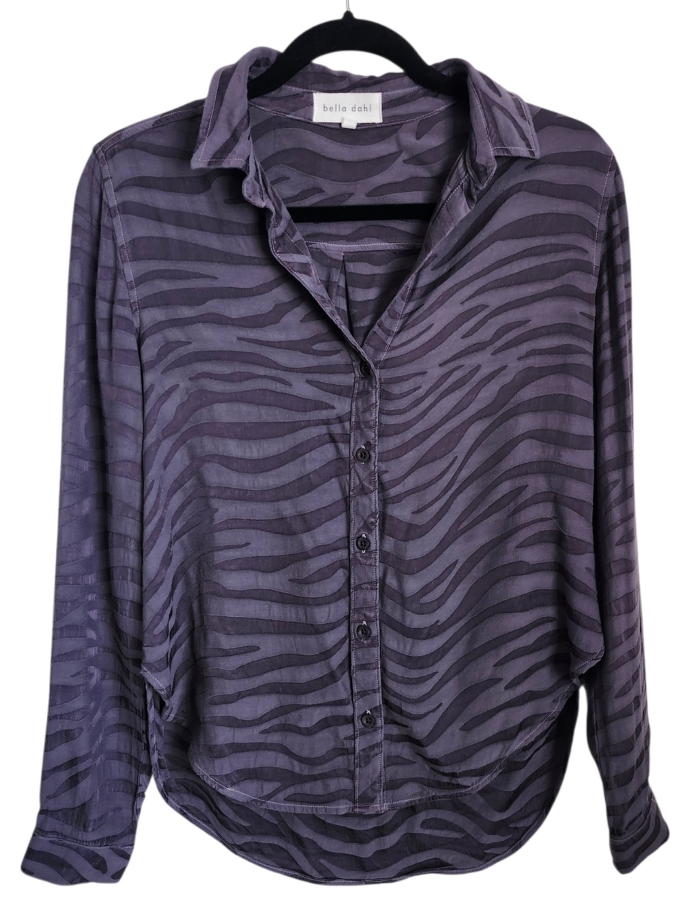 Bella Dahl Purple Zebra-Print Button-Down Shirt